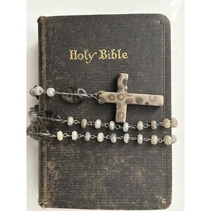 Ancient Grace Labradorite Rosary, Fossil Coral Cross, Catholic Prayer Beads